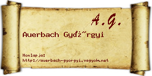 Auerbach Györgyi névjegykártya
